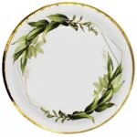 Karton Tabak Gold Varaklı Yaprak Desenli 23 cm 6 Parça