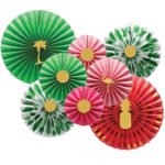 Kağıt Yelpaze Flamingo 8 Parça Set