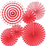 Kağıt Yelpaze Kırmızı Set 6 Parça