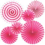 Kağıt Yelpaze Pembe Set 6 Parça