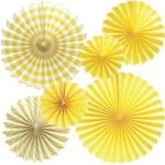 Kağıt Yelpaze Sarı Set 6 Parça