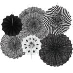 Kağıt Yelpaze Siyah Set 6 Parça
