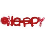 Gözlük Çiçekli Happy Kırmızı
