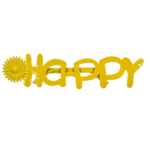 Gözlük Çiçekli Happy Sarı