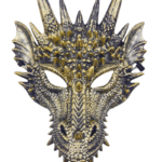 Halloween Maske Ejderha Model Altın