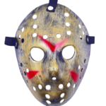 Halloween Maske Jason Kırmızı Şeritli Altın