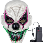 Halloween Maske Neon Işıklı Joker Pembe Yeşil