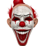 Halloween Maske Palyaço Model Saçlı Şapkalı Lüks Kırmızı