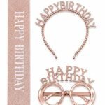Happy Birthday Taç İncili Gözlük Kuşak Set Rose