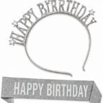 Happy Birthday Yıldızlı Taç Kuşak Set Gümüş