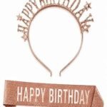Happy Birthday Yıldızlı Taç Kuşak Set Rose