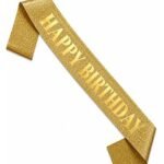 Kuşak Simli Happy Birthday Altın Üzeri Altın