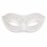 Maske Plastik Dantel Detaylı Lüks Beyaz