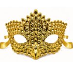 Maske Plastik Kristal Parlak Altın