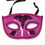 Maske Plastik Pullu İşlemeli Lüks Fuşya