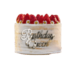 Pasta Önü Plexi Dekor Yazı Birthday Queen Gümüş