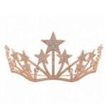 Pasta Tacı Metal Taşlı Yıldızlı Yarım Tur Lüks Rose Gold