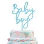 Pasta Üstü Akrilik Çubuklu Baby Boy Mavi