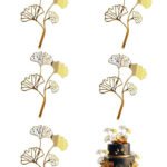 Pasta Üstü Plexi 3 Dallı Ginkgo Yaprağı 5 Parça