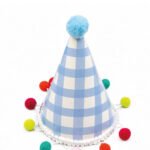 Ponponlu Şapka Ekoseli Desen 17 Cm Mavi
