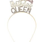 Taç Metal Taşlı Birthday Queen Altın