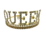 Taç Metal Taşlı Queen Lüks Altın