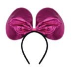 Taç Saten Parlak Minnie Fuşya